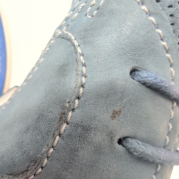 Bugatti Perforated Suede Oxfords Lace Up Dusty Blue Grey Men\'s 44 main image 4